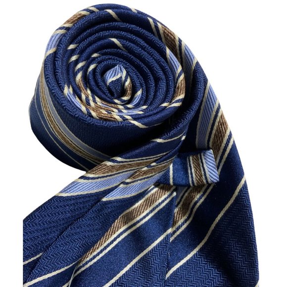 PAL ZILERI Blue Striped Silk Tie ITALY 60" / 3.5" EC - Picture 4 of 4